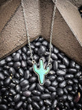 Cactus Pendant Necklace - Turquoise - Jewelry - Western Jewelry - Bronco Western Supply Co.