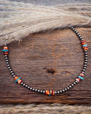 Caldera Spiny Oyster and Sleeping Beauty Turquoise Necklace – Jewelry from Bronco Western Supply Co.