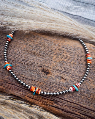 Caldera Spiny Oyster and Sleeping Beauty Turquoise Necklace – Jewelry from Bronco Western Supply Co.