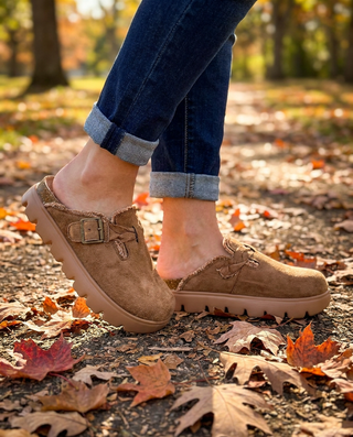 Cali Buckle Platform Clog in Tan by Very G – Women's Shoes from Bronco Western Supply Co.