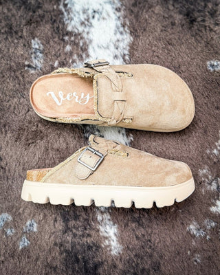 Cali Buckle Platform Clog in Taupe by Very G – Women's Shoes from Bronco Western Supply Co.