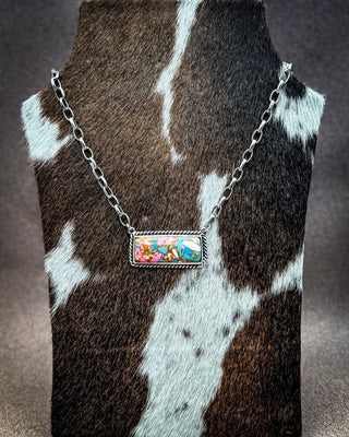 Calla Cotton Candy Stone Bar Necklace – Jewelry from Bronco Western Supply Co.