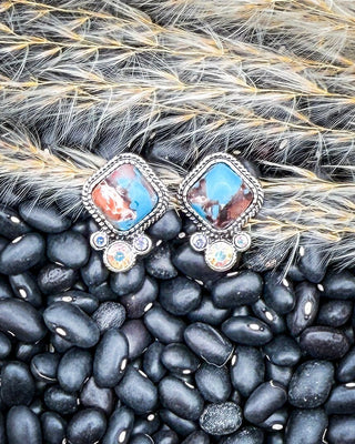 Callen Square Stone Stud Earrings – Jewelry from Bronco Western Supply Co.