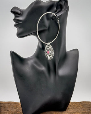 Calypso Concho Hoop Earrings in Hot Pink – Jewelry from Bronco Western Supply Co.