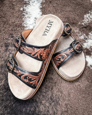 Canyon Ember Western Hand - Tooled Sandals by Myra Bag – Women's Shoes from Bronco Western Supply Co.