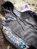 Canyon Hooey Ladies Hoodie - Black Aztec - Apparel - Hooey - Bronco Western Supply Co.