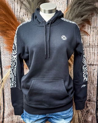 Canyon Ladies Hooey Hoodie in Black with Star Filigree – Apparel from Bronco Western Supply Co.