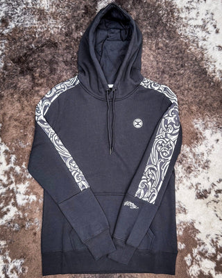 Canyon Ladies Hooey Hoodie in Black with Star Filigree – Apparel from Bronco Western Supply Co.