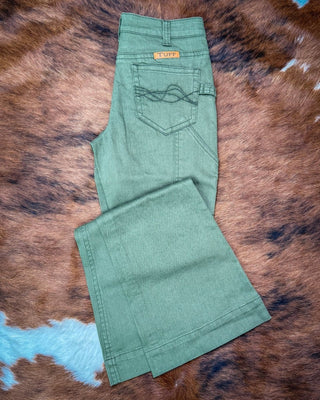 Carpenter Trouser Jeans in Army Green by Cowgirl Tuff – Apparel from Bronco Western Supply Co.