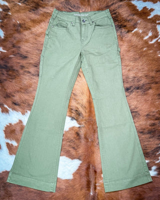 Carpenter Trouser Jeans in Army Green by Cowgirl Tuff – Apparel from Bronco Western Supply Co.