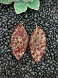 Chandler Feather Leather Earrings - Maroon/Gold - Jewelry - Bronco Western Supply Co. - Bronco Western Supply Co.