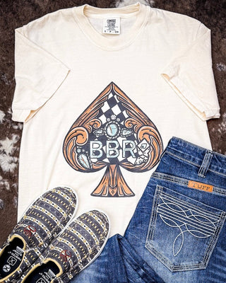 Checkered Tooled Spade Graphic Tee - Cream – Shirts & Tops from Bronco Western Supply Co.