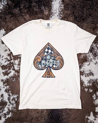 Checkered Tooled Spade Graphic Tee - Cream – Shirts & Tops from Bronco Western Supply Co.
