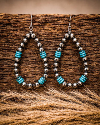 Ciela Turquoise and Sterling Silver Teardrop Earrings – Jewelry from Bronco Western Supply Co.