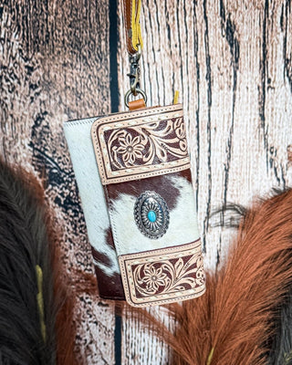 Concho & Hide Tooled Leather Wallet and Wristlet by Countryside Co. – Purses & Wallets from Bronco Western Supply Co.