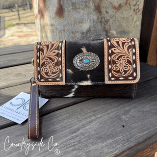 Concho & Hide Tooled Leather Wallet and Wristlet by Countryside Co. – Purses & Wallets from Bronco Western Supply Co.