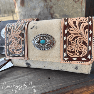 Concho & Hide Tooled Leather Wallet and Wristlet by Countryside Co. – Purses & Wallets from Bronco Western Supply Co.