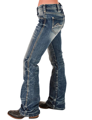 Cool N Edgy Mid - Rise Bootcut Jeans by Cowgirl Tuff – Apparel from Bronco Western Supply Co.