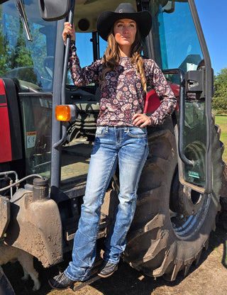 Cool N Edgy Mid - Rise Bootcut Jeans by Cowgirl Tuff – Apparel from Bronco Western Supply Co.