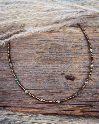 Copper Creek African Turquoise Glass Bead Choker – Jewelry from Bronco Western Supply Co.