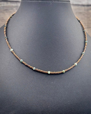 Copper Creek African Turquoise Glass Bead Choker – Jewelry from Bronco Western Supply Co.
