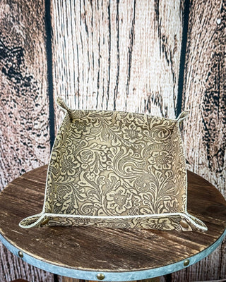Copperwind Leather Tray in Antique Brown – Home Decor from Bronco Western Supply Co.
