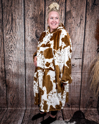 Cow Print Hooded Blanket – Gift Items from Bronco Western Supply Co.