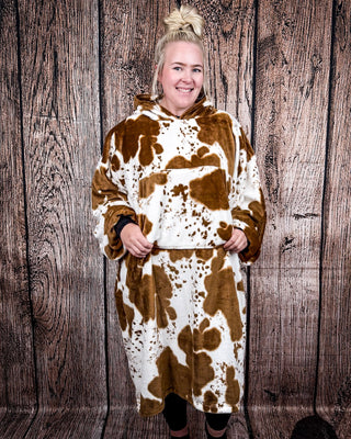 Cow Print Hooded Blanket – Gift Items from Bronco Western Supply Co.