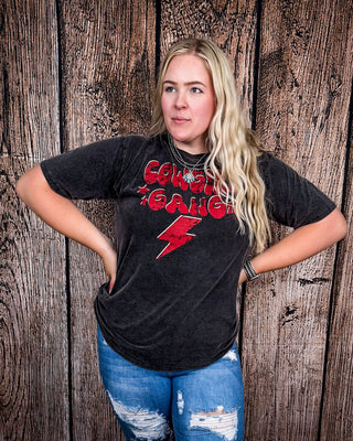 Cowgirl Gang Vintage Graphic Tee - Black Acid Wash – Apparel from Bronco Western Supply Co.