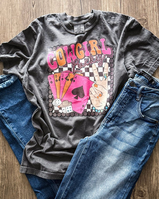 Cowgirl Lucky Graphic Tee – Apparel from Bronco Western Supply Co.