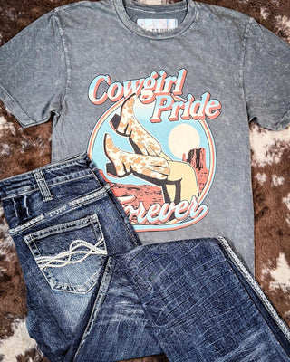 Cowgirl Pride Graphic Tee - Gray – Apparel from Bronco Western Supply Co.