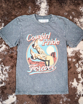 Cowgirl Pride Graphic Tee - Gray – Apparel from Bronco Western Supply Co.