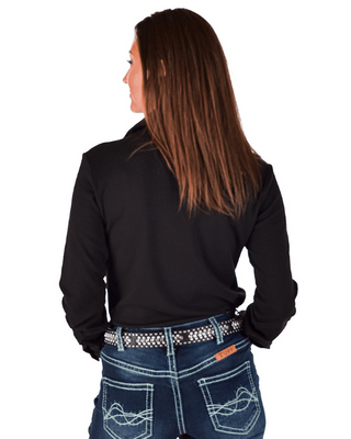Cowgirl Tuff Black Fleece Stretch Pullover Button Up – Apparel from Bronco Western Supply Co.