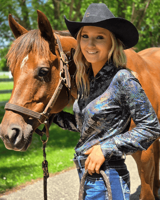 Cowgirl Tuff Black Oil Iridescent Pullover Button Up – Apparel from Bronco Western Supply Co.