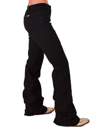 Cowgirl Tuff - Black Sport Trouser Jeans – Natural Waist with Cellphone Pocket – Apparel from Bronco Western Supply Co.