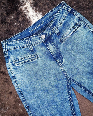 Cowgirl Tuff - Boot Stitch Blues High - Rise Trouser Jeans – Light Wash – Apparel from Bronco Western Supply Co.