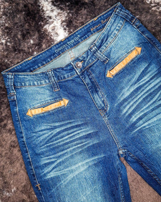 Cowgirl Tuff - Brown Western Boot Stitch High-Rise Trouser Jeans – Apparel from Bronco Western Supply Co.