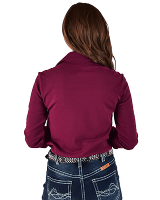 Cowgirl Tuff Burgundy Fleece Stretch Pullover Button Up – Apparel from Bronco Western Supply Co.