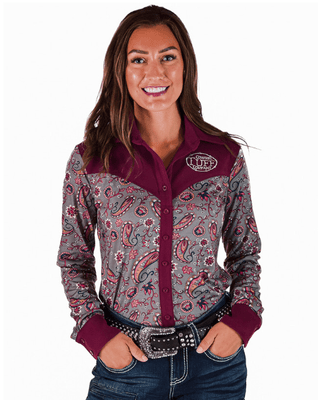 Cowgirl Tuff Burgundy Paisley Trail Pullover Button Up – Apparel from Bronco Western Supply Co.