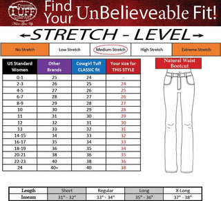 Cowgirl Tuff - Dark Charcoal DFMI Bootcut Jeans – Natural Waist Tuff Flex Denim – Apparel from Bronco Western Supply Co.