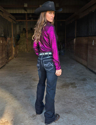 Cowgirl Tuff - Dark Charcoal DFMI Bootcut Jeans – Natural Waist Tuff Flex Denim – Apparel from Bronco Western Supply Co.