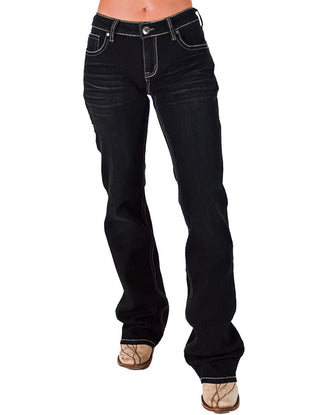 Cowgirl Tuff - Dark Charcoal DFMI Bootcut Jeans – Natural Waist Tuff Flex Denim - Apparel - Cowgirl Tuff Company - Bronco Western Supply Co.