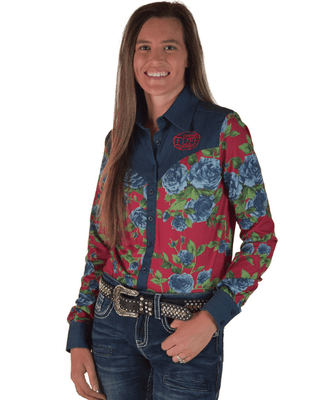 Cowgirl Tuff Denim Rose Pullover Button Up – Apparel from Bronco Western Supply Co.