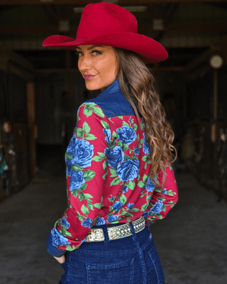 Cowgirl Tuff Denim Rose Pullover Button Up – Apparel from Bronco Western Supply Co.