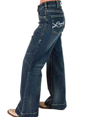 Cowgirl Tuff - DFMI Wide Leg Trouser Jeans – High Waist Medium Wash Denim – Apparel from Bronco Western Supply Co.