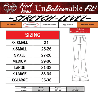 Cowgirl Tuff Flame Pull - On Trouser Jeans – Apparel from Bronco Western Supply Co.