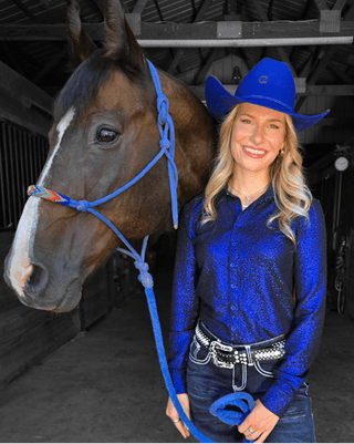 Cowgirl Tuff Indigo Rodeo Royalty Pullover Button Up – Apparel from Bronco Western Supply Co.