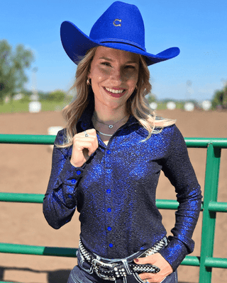 Cowgirl Tuff Indigo Rodeo Royalty Pullover Button Up – Apparel from Bronco Western Supply Co.