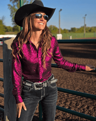 Cowgirl Tuff Magenta Rodeo Royalty Pullover Button Up – Apparel from Bronco Western Supply Co.