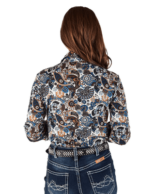 Cowgirl Tuff Navy Western Winds Paisley Pullover Button Up – Apparel from Bronco Western Supply Co.
